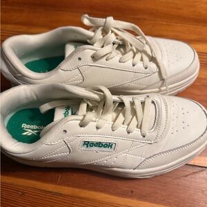 Reebok Classic White and Green Sneakers